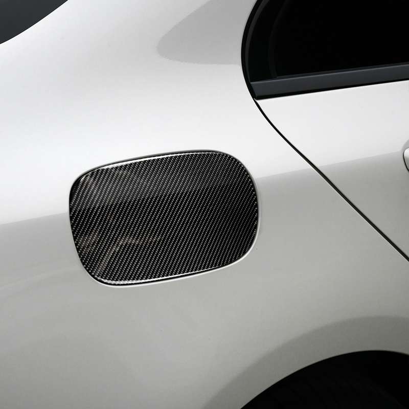 Car Carbon Fiber Fuel Tank Cap Decorative Sticker for Mercedes-Benz C Class W205 2015-2018, Left and