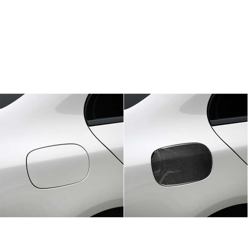 Car Carbon Fiber Fuel Tank Cap Decorative Sticker for Mercedes-Benz C Class W205 2015-2018, Left and