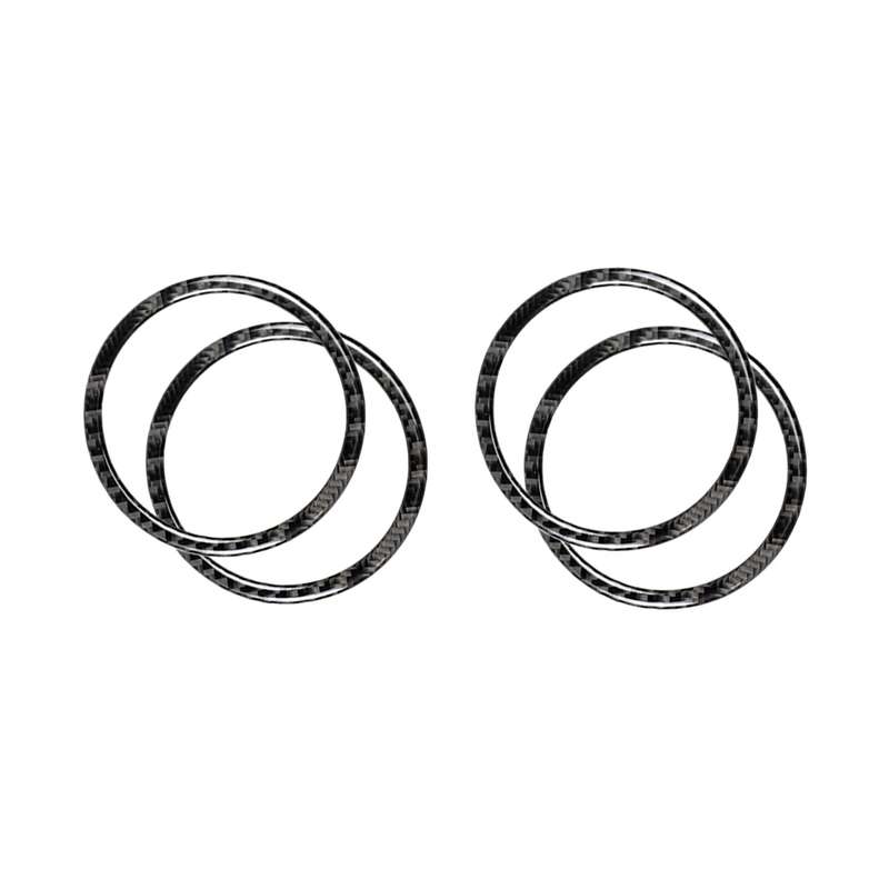 4 PCS Car Carbon Fiber Door Horn Ring Decorative Sticker for Mercedes-Benz C Class W205 C180 C200 C3