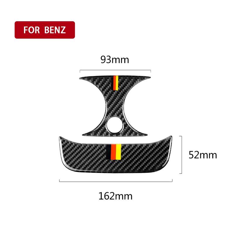Car Carbon Fiber Rear Air Outlet Set Decorative Sticker for Mercedes-Benz C Class W205 C180 C200 C30