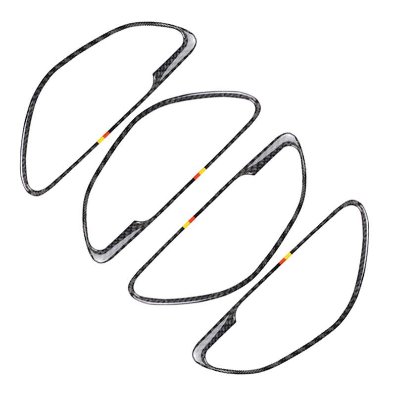 Car Carbon Fiber Door Handle Decorative Sticker for Mercedes-Benz C Class W205 2015-2018 / GLC X253