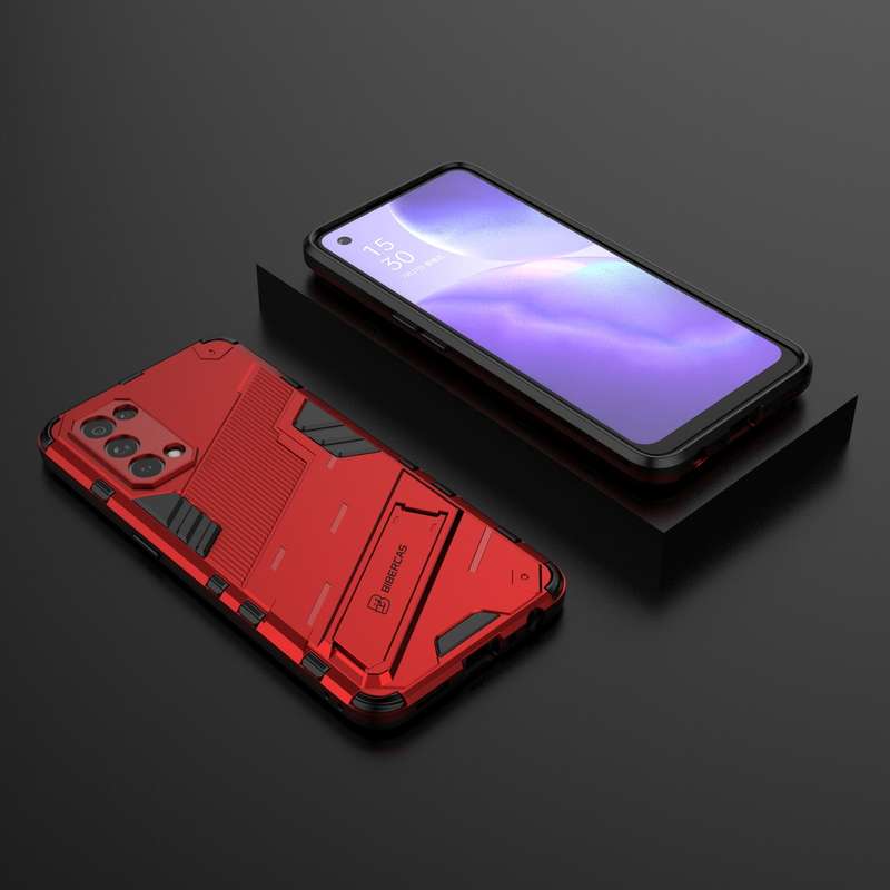 For OPPO Reno5 5G Punk Armor 2 in 1 PC + TPU Shockproof Case with Invisible Holder(Orange)