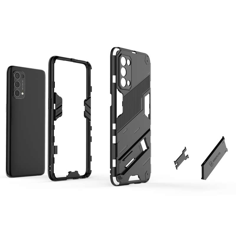 For OPPO Reno5 5G Punk Armor 2 in 1 PC + TPU Shockproof Case with Invisible Holder(Orange)