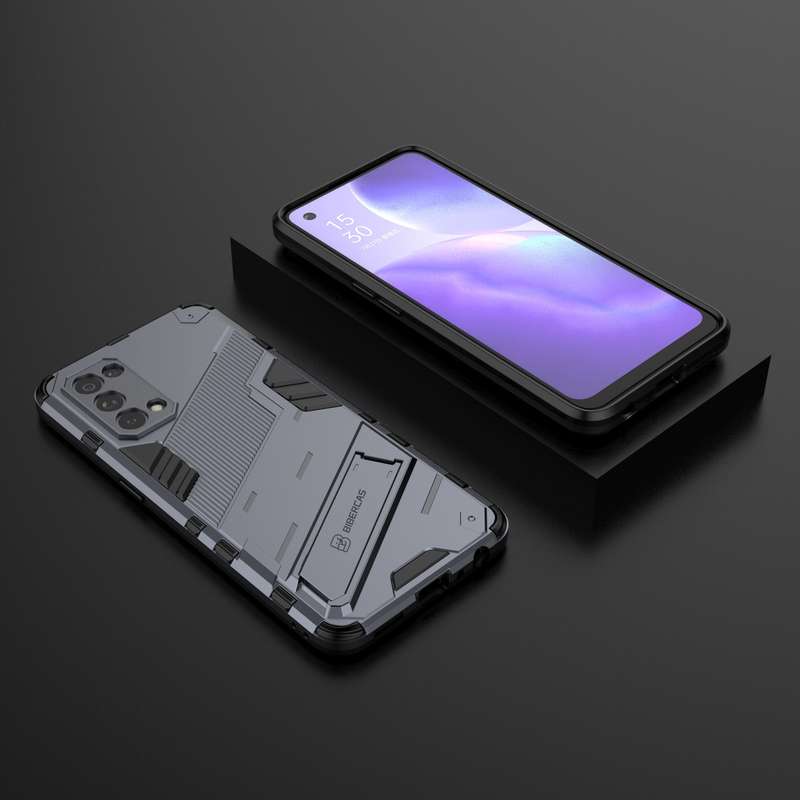 For OPPO Reno5 5G Punk Armor 2 in 1 PC + TPU Shockproof Case with Invisible Holder(Orange)