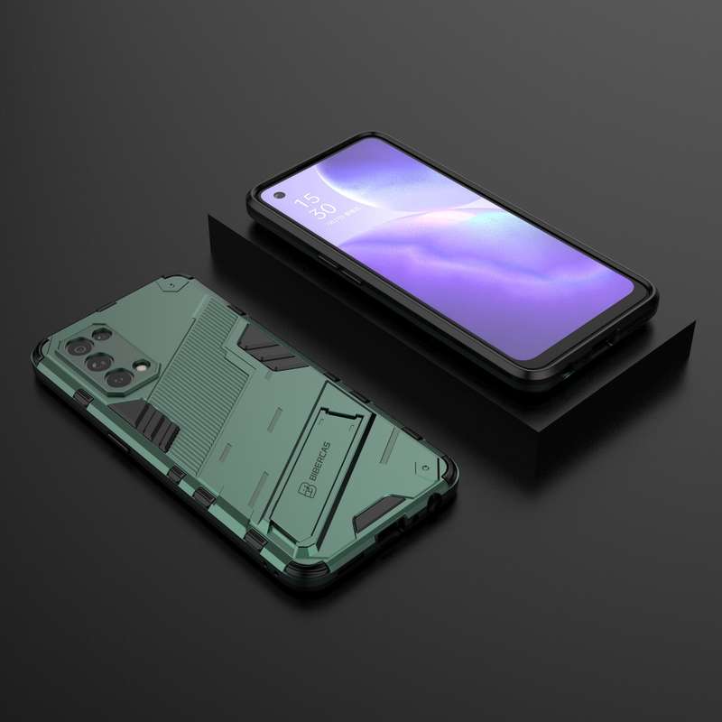 For OPPO Reno5 5G Punk Armor 2 in 1 PC + TPU Shockproof Case with Invisible Holder(Orange)