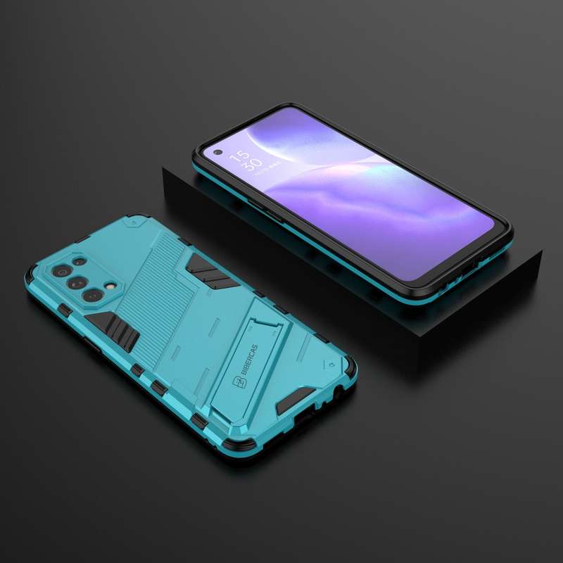 For OPPO Reno5 5G Punk Armor 2 in 1 PC + TPU Shockproof Case with Invisible Holder(Orange)