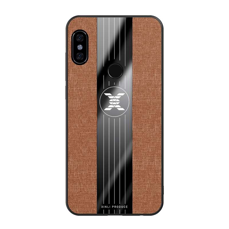 For Xiaomi Redmi Note 5 XINLI Stitching Cloth Texture Shockproof TPU Protective Case(Brown)