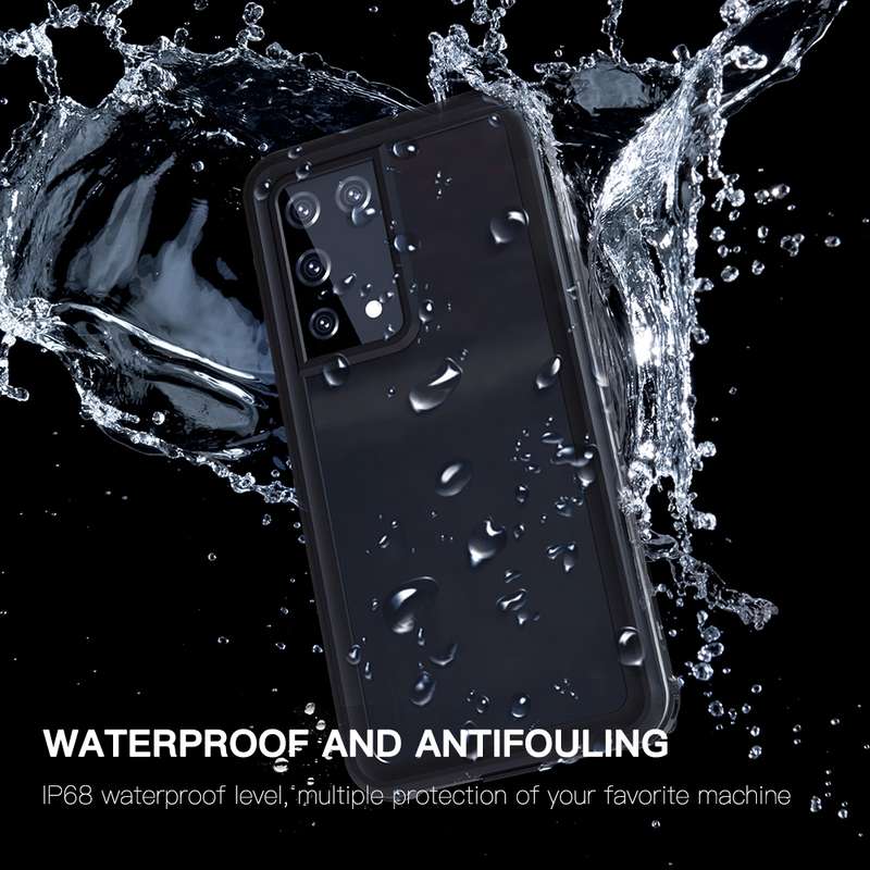 For Samsung Galaxy S21 Ultra 5G RedPepper Transparent Dot Shockproof Waterproof PC + TPU Protective