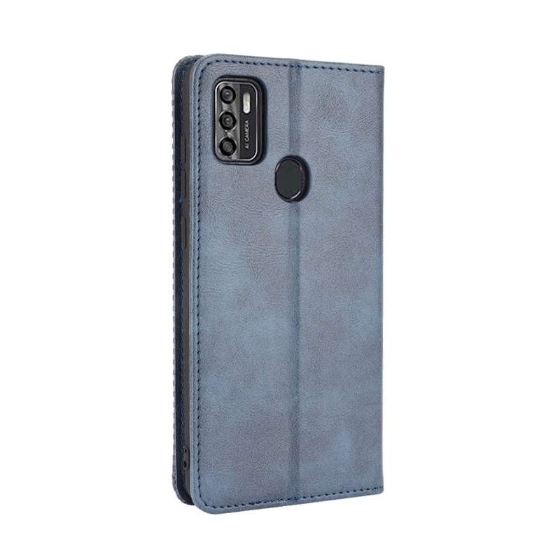For ZTE Blade A7s 2020 Magnetic Buckle Retro Crazy Horse Texture Horizontal Flip Leather Case with H