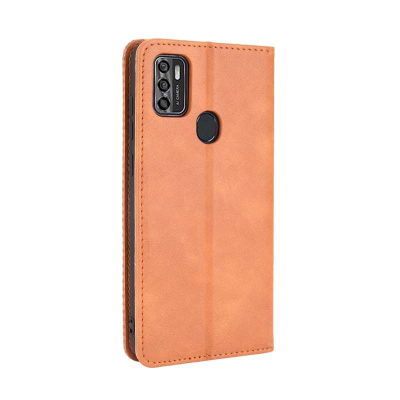 For ZTE Blade A7s 2020 Magnetic Buckle Retro Crazy Horse Texture Horizontal Flip Leather Case with H