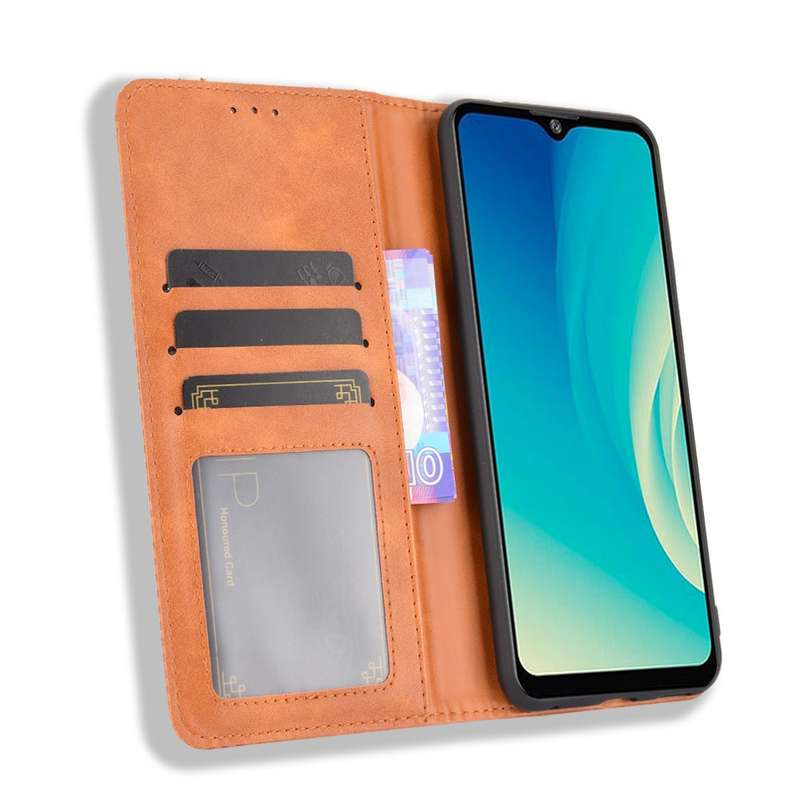 For ZTE Blade A7s 2020 Magnetic Buckle Retro Crazy Horse Texture Horizontal Flip Leather Case with H
