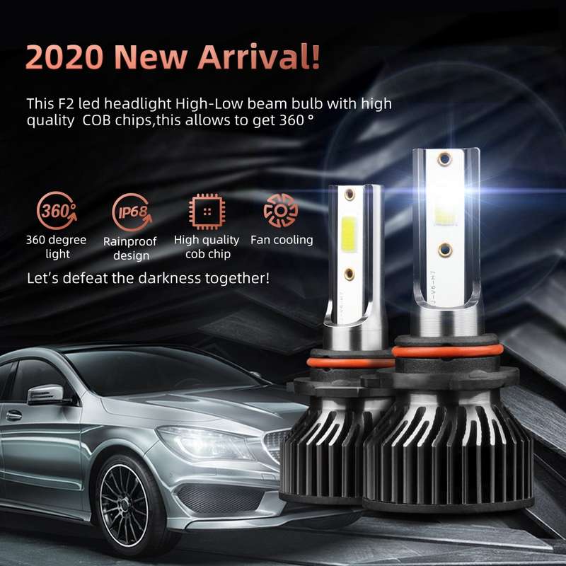 F2 9005 / HB3 / H10 2 PCS DC9-36V / 25W / 6000K / 2500LM IP68 Waterproof Car LED Headlight(Cold Whit