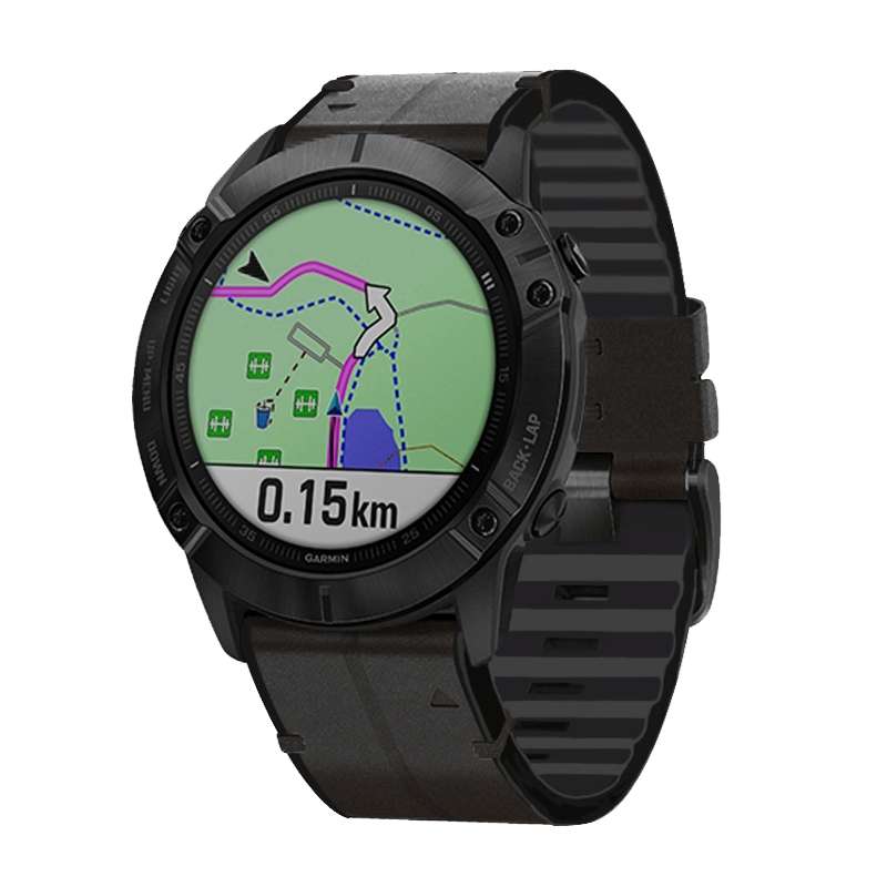 For Garmin Fenix 6 Silicone + Leather Quick Release Watch Band(Coffee)