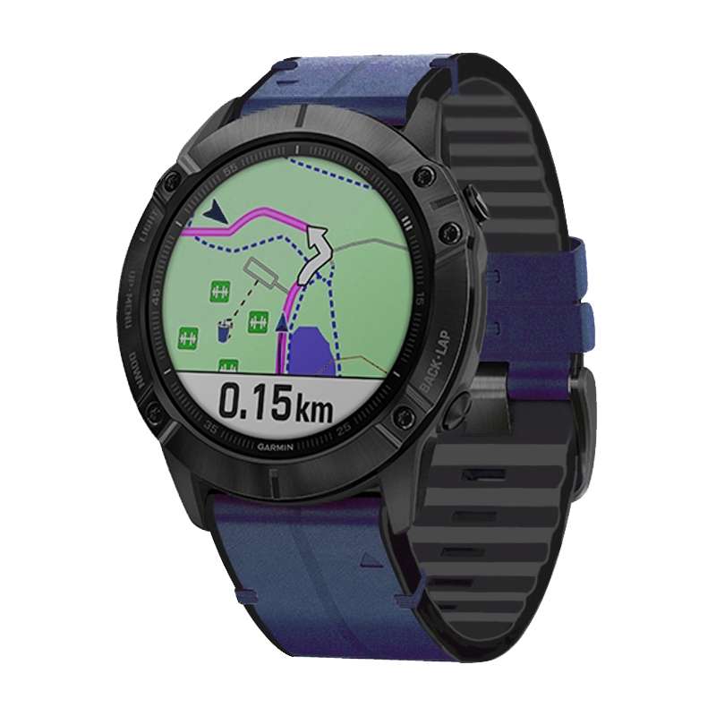 For Garmin Fenix 6 Silicone + Leather Quick Release Watch Band(Coffee)