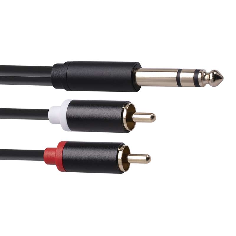 3685 6.35mm Male to Double RCA Male Stereo Audio Cable, Length:5m