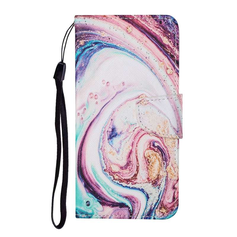 For Samsung Galaxy A21s Colored Drawing Pattern Horizontal Flip Leather Case with Holder & Card Slot