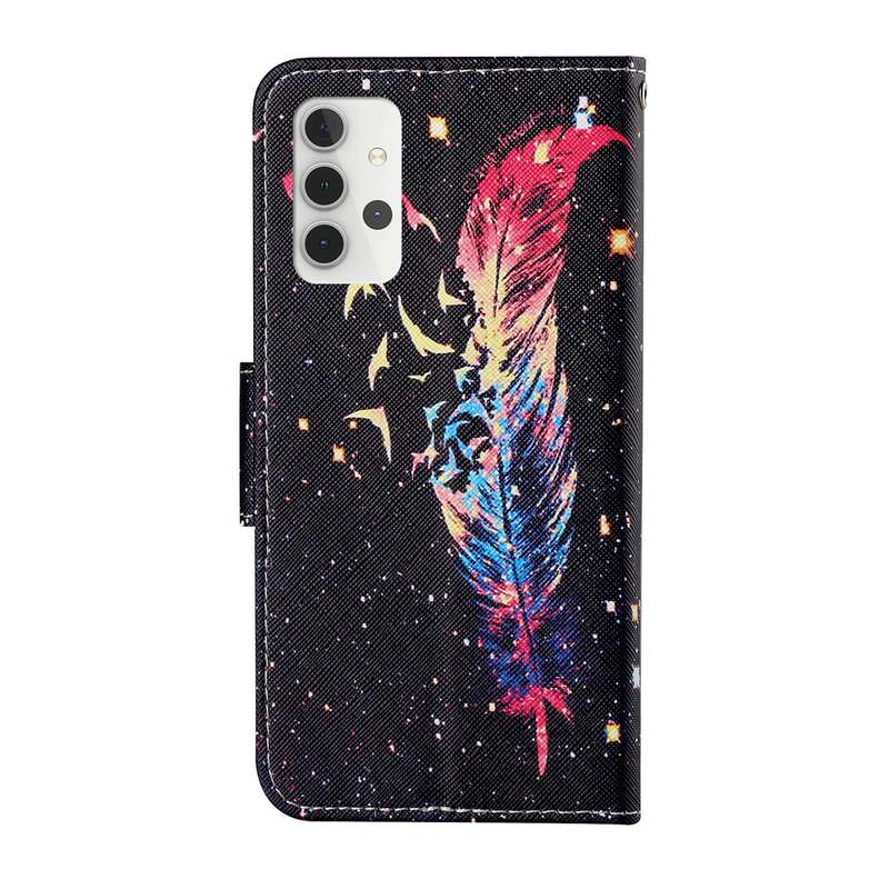 For Samsung Galaxy A31 Colored Drawing Pattern Horizontal Flip Leather Case with Holder & Card Slots