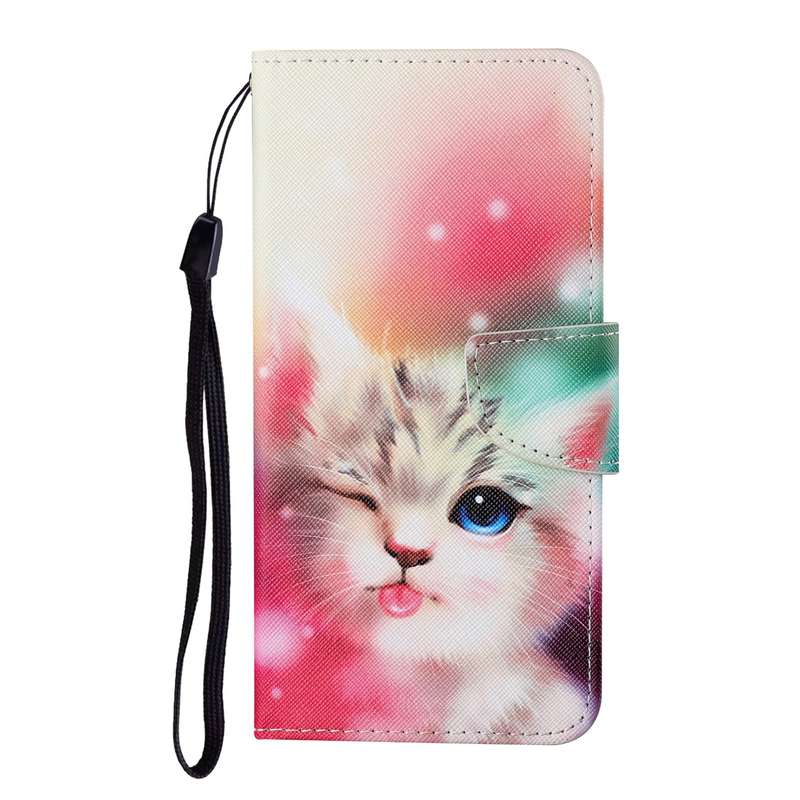 For Samsung Galaxy A31 Colored Drawing Pattern Horizontal Flip Leather Case with Holder & Card Slots