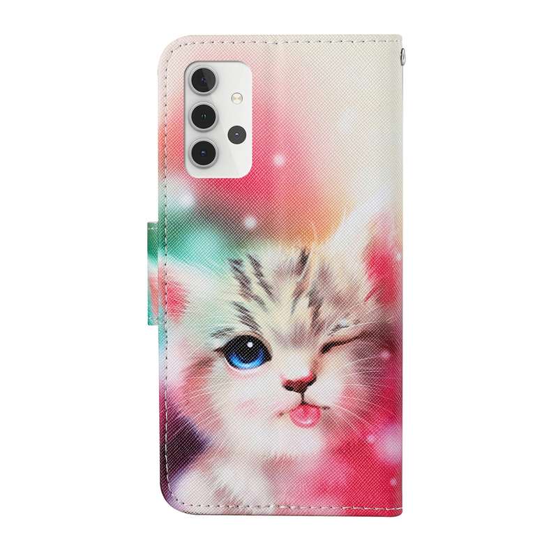 For Samsung Galaxy A31 Colored Drawing Pattern Horizontal Flip Leather Case with Holder & Card Slots