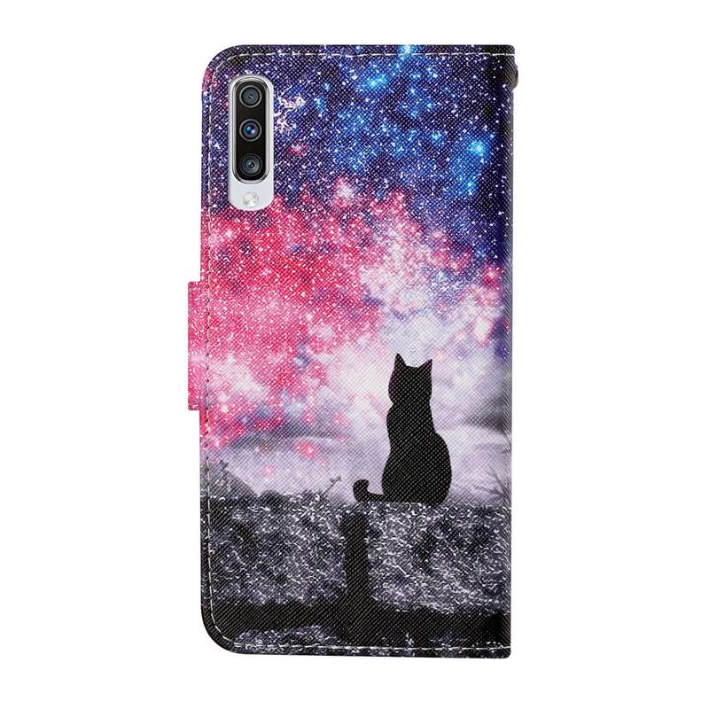 For Samsung Galaxy A50 / A30s Colored Drawing Pattern Horizontal Flip Leather Case with Holder & Car