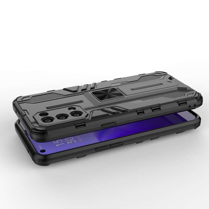 For OPPO Reno5 5G / 4G Supersonic PC + TPU Shock-proof Protective Case with Holder(Silver)