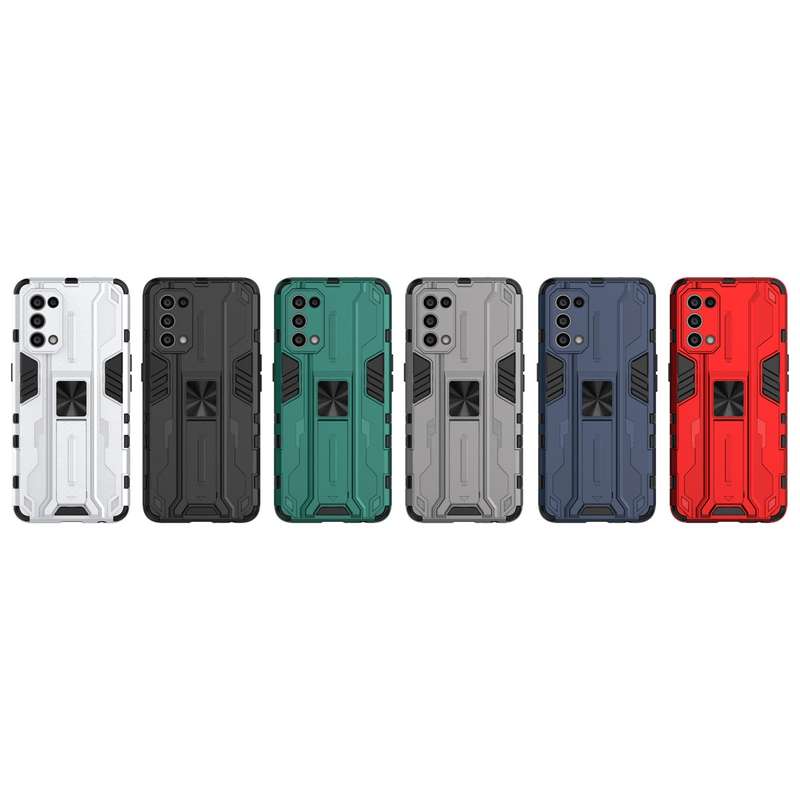 For OPPO Reno5 5G / 4G Supersonic PC + TPU Shock-proof Protective Case with Holder(Silver)