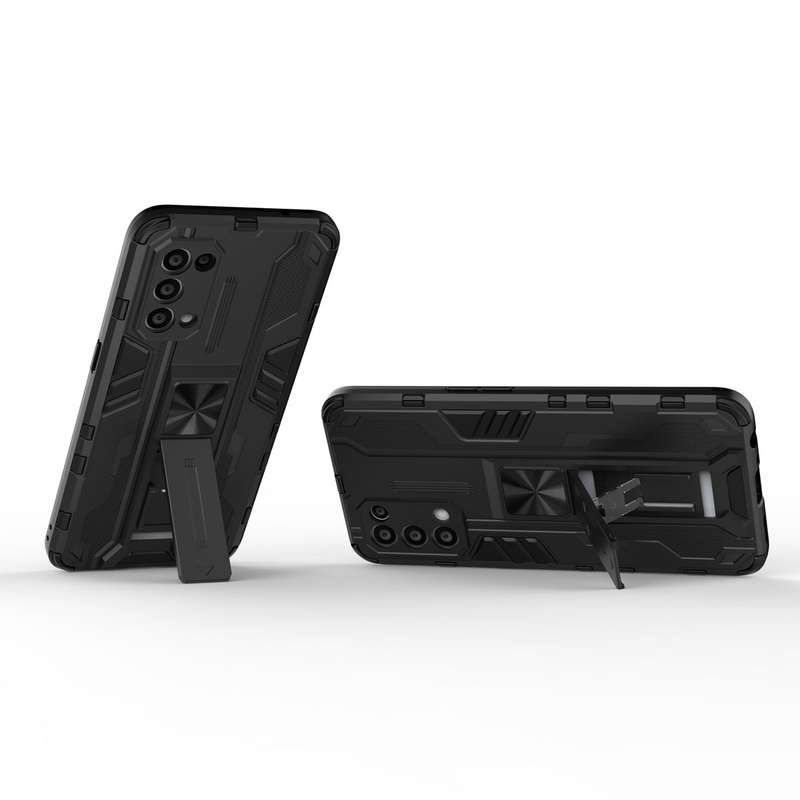 For OPPO Reno5 5G / 4G Supersonic PC + TPU Shock-proof Protective Case with Holder(Silver)