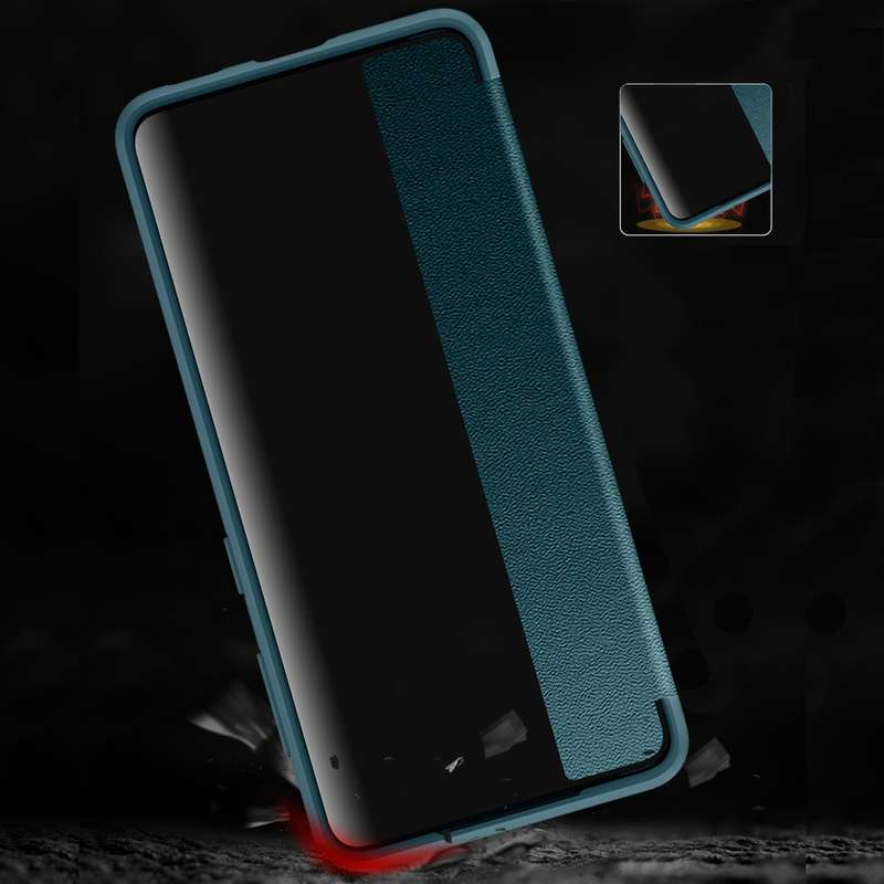 For Samsung Galaxy S21 5G Magnetic Side Window View Shockproof Horizontal Flip Leather Case(Black)