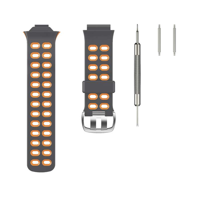 For Garmin Forerunner 310XT Two-color Silicone Watch Band(Grey Light Grey)