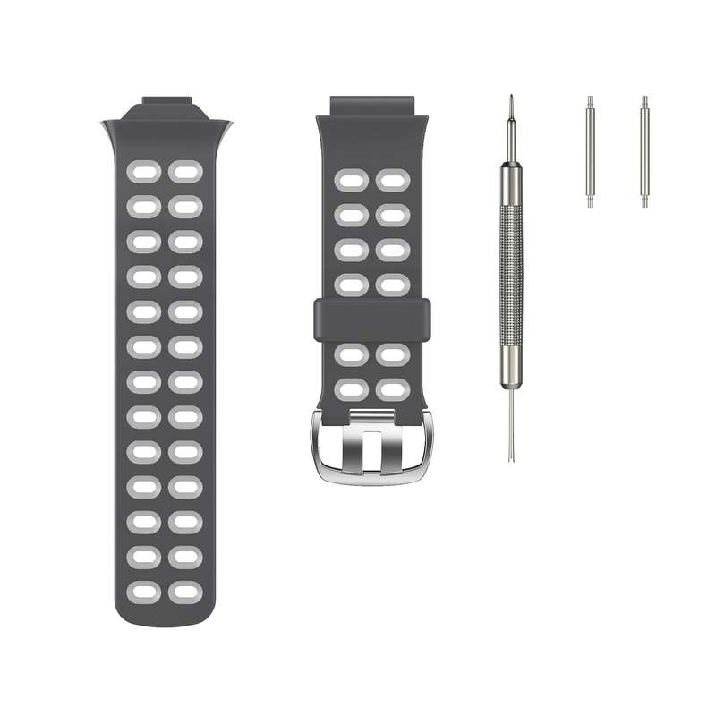 For Garmin Forerunner 310XT Two-color Silicone Watch Band(Grey Light Grey)