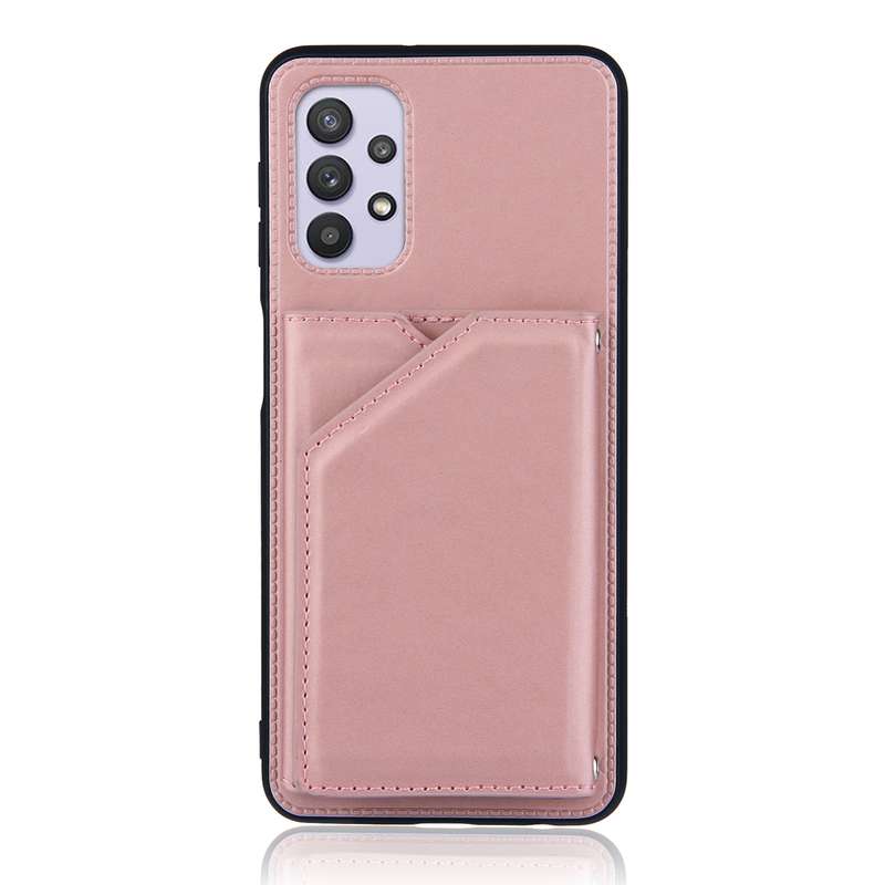 For Samsung Galaxy A32 5G Skin Feel PU + TPU + PC Back Cover Shockproof Case with Card Slots & Holde