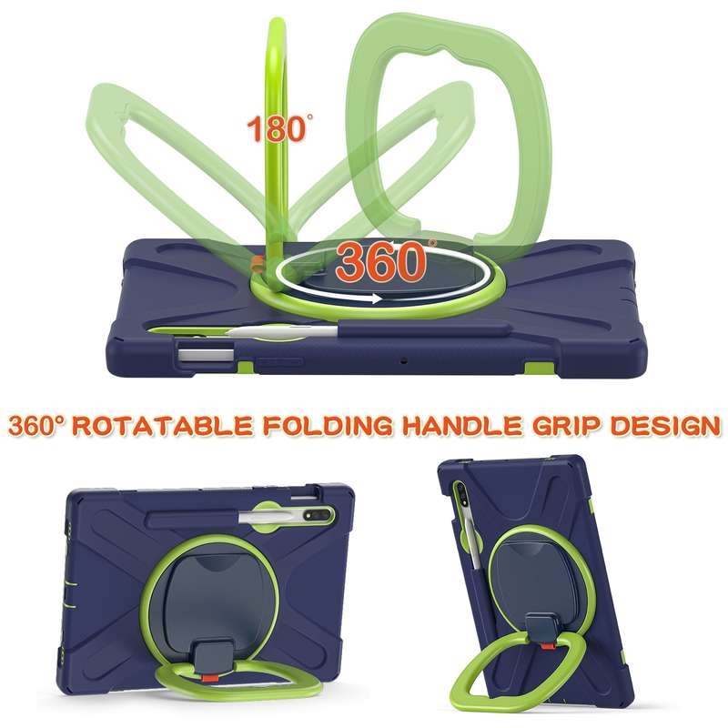 For Samsung Galaxy Tab S8 / Galaxy Tab S7 T870 / T875 Silicone + PC Protective Case with Holder & Sh