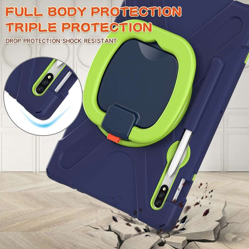 For Samsung Galaxy Tab S8 / Galaxy Tab S7 T870 / T875 Silicone + PC Protective Case with Holder & Sh