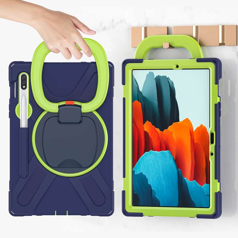 For Samsung Galaxy Tab S8 / Galaxy Tab S7 T870 / T875 Silicone + PC Protective Case with Holder & Sh
