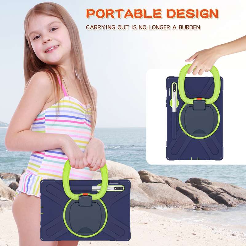 For Samsung Galaxy Tab S8 / Galaxy Tab S7 T870 / T875 Silicone + PC Protective Case with Holder & Sh