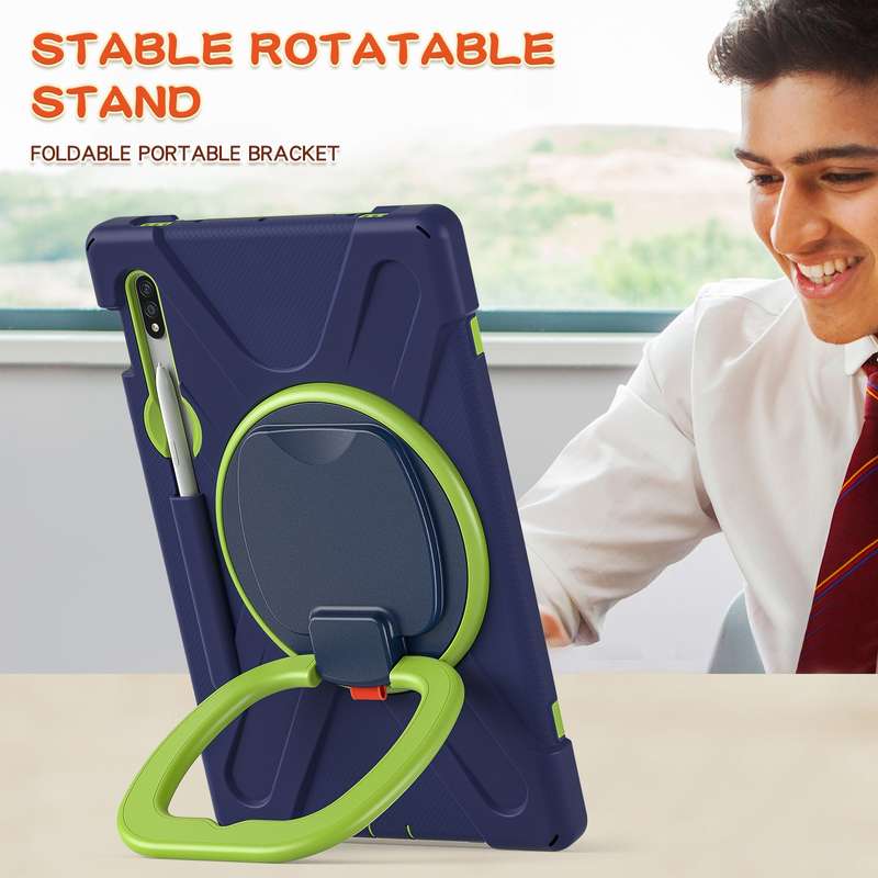 For Samsung Galaxy Tab S8 / Galaxy Tab S7 T870 / T875 Silicone + PC Protective Case with Holder & Sh