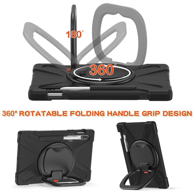 For Samsung Galaxy Tab S8 / Galaxy Tab S7 T870 / T875 Silicone + PC Protective Case with Holder & Sh