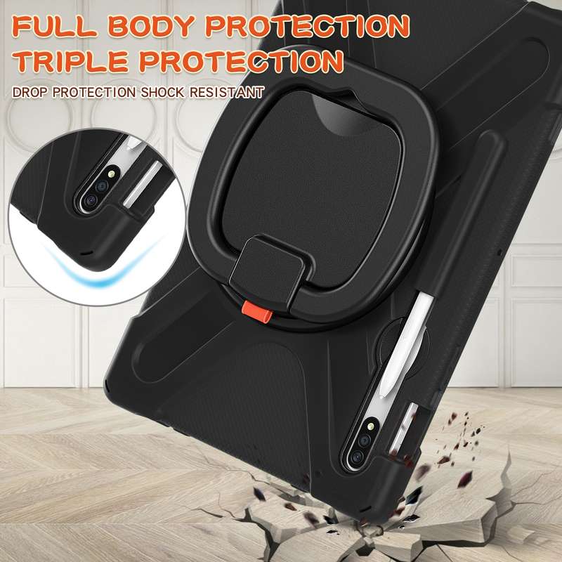 For Samsung Galaxy Tab S8 / Galaxy Tab S7 T870 / T875 Silicone + PC Protective Case with Holder & Sh