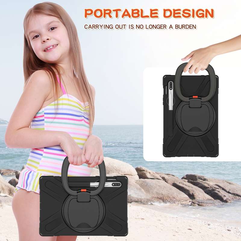 For Samsung Galaxy Tab S8 / Galaxy Tab S7 T870 / T875 Silicone + PC Protective Case with Holder & Sh