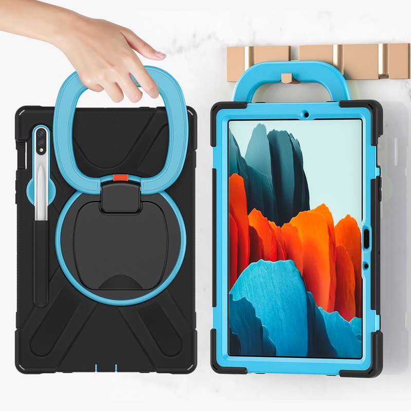 For Samsung Galaxy Tab S8 / Galaxy Tab S7 T870 / T875 Silicone + PC Protective Case with Holder & Sh