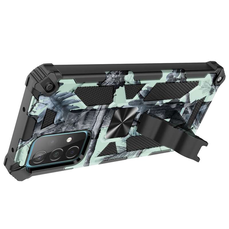 For Samsung Galaxy A71 5G Camouflage Armor Shockproof TPU + PC Magnetic Protective Case with Holder(