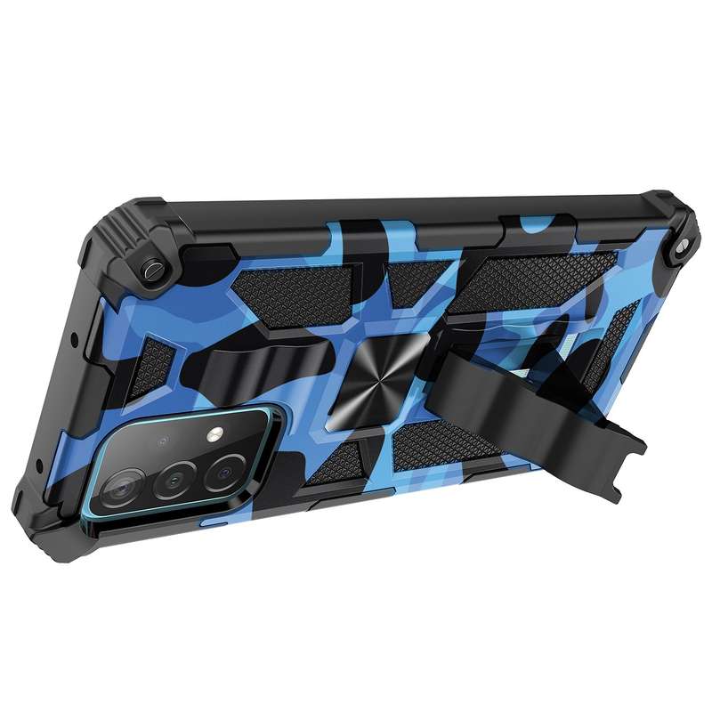For Samsung Galaxy A71 5G Camouflage Armor Shockproof TPU + PC Magnetic Protective Case with Holder(