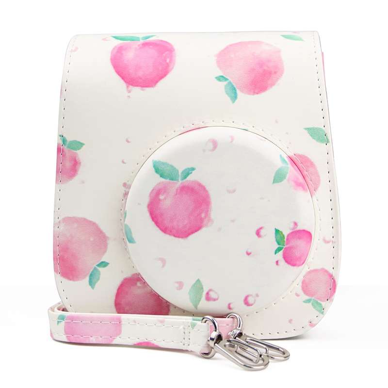 Painted Series Camera Bag with Shoulder Strap for Fujifilm Instax mini 11(Peach)