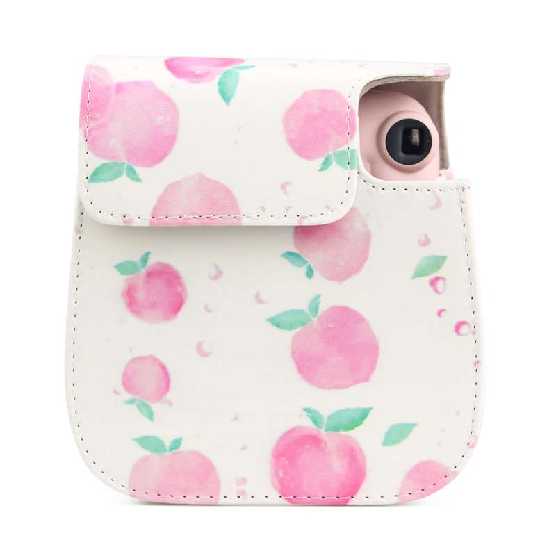 Painted Series Camera Bag with Shoulder Strap for Fujifilm Instax mini 11(Peach)