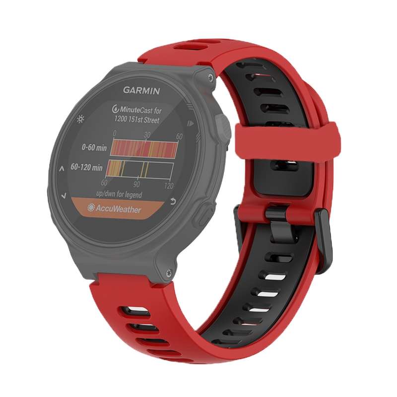 For Garmin Forerunner 220/230/235/620/630/735XT Two-color Silicone Watch Band(Black+White)