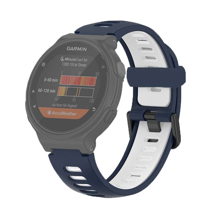 For Garmin Forerunner 220/230/235/620/630/735XT Two-color Silicone Watch Band(Black+White)