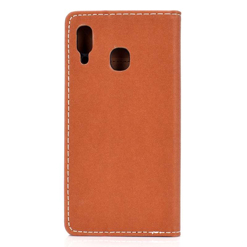 For Galaxy A30 Solid Color Magnetic Horizontal Flip Leather Case with Card Slot & Holder(Black)