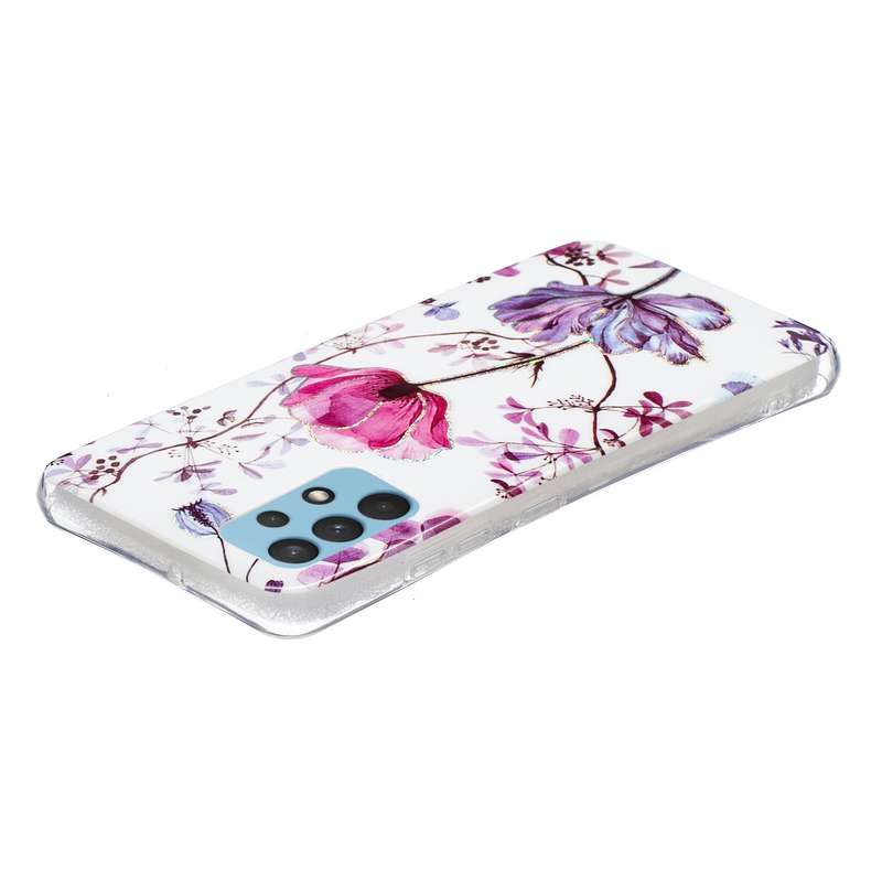 For Samsung Galaxy A32 4G Electroplating TPU Protective Case(Pink White Rhombus)