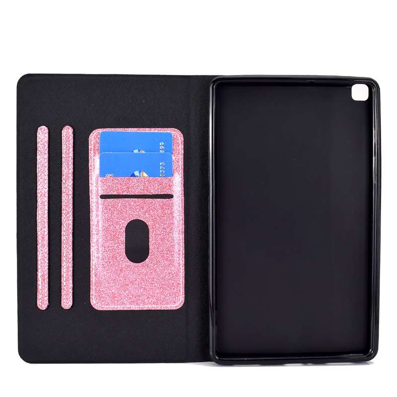 For Samsung Galaxy Tab A7 Lite T220 Glitter Horizontal Flip Leather Case with Holder & Card Slots(Bl