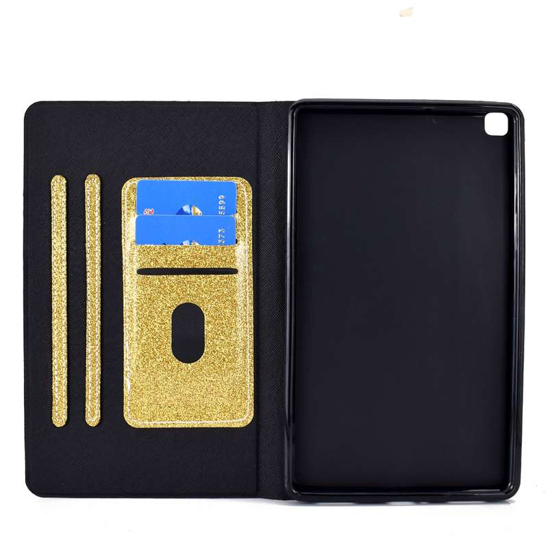 For Samsung Galaxy Tab A7 Lite T220 Glitter Horizontal Flip Leather Case with Holder & Card Slots(Bl